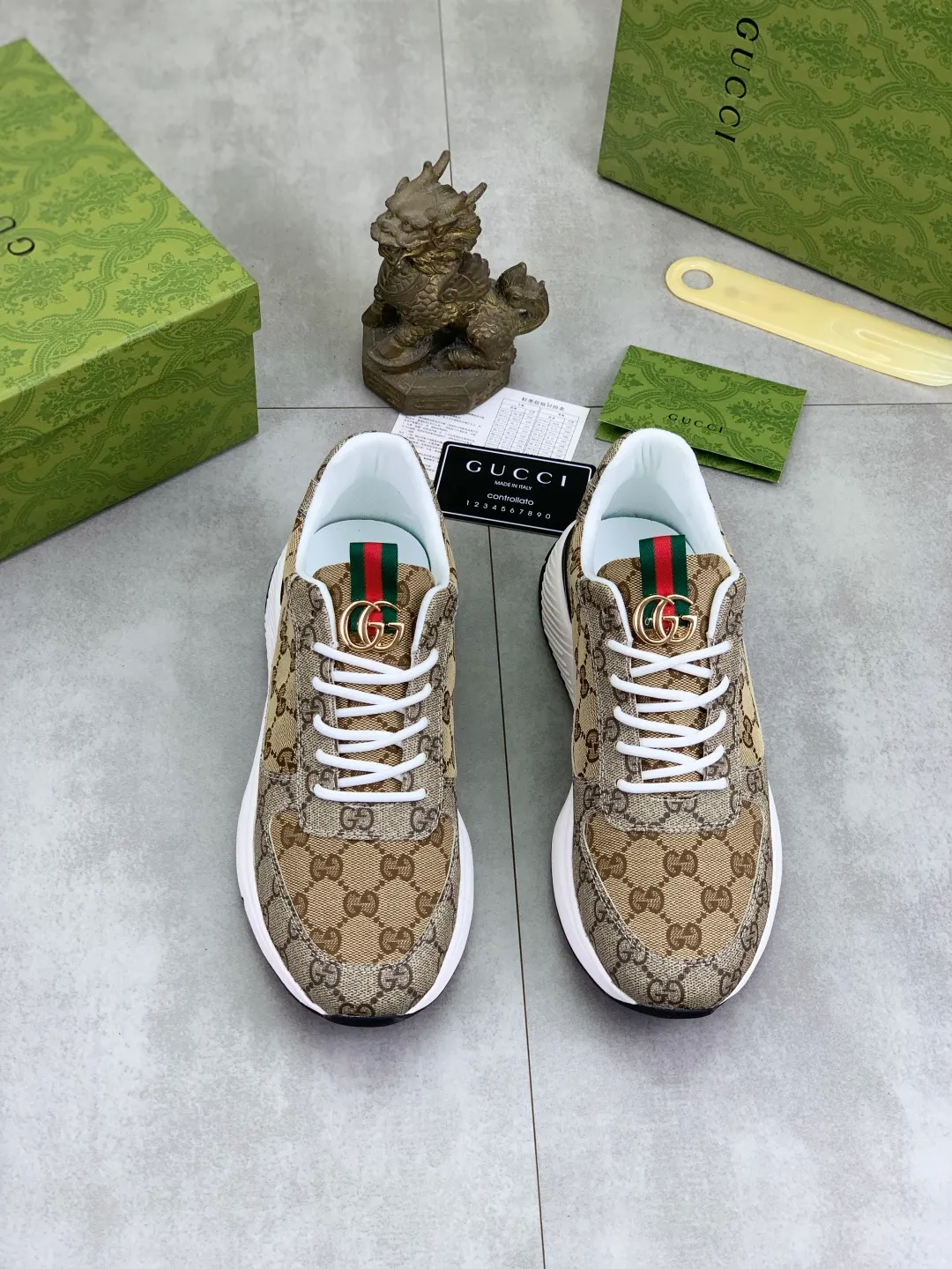 Men's men's shoes 💰P460💰[New model] (GUCCI) official website's latest 🎁🎁casual and fashionable men's shoes👟, hot style 💥 style is simple and elegant, exclusive for trendy men. Unique official website's latest brand double G element Elements 👑 Original Gucci decoration, fashionable and generous, fabric original calfskin ✅ fully imported first-layer pigskin lining, official website designated wear-resistant, lightweight original rubber casual outsole, classic model taken in real life 🎬38-44 (45 customized) 2️⃣ colors available